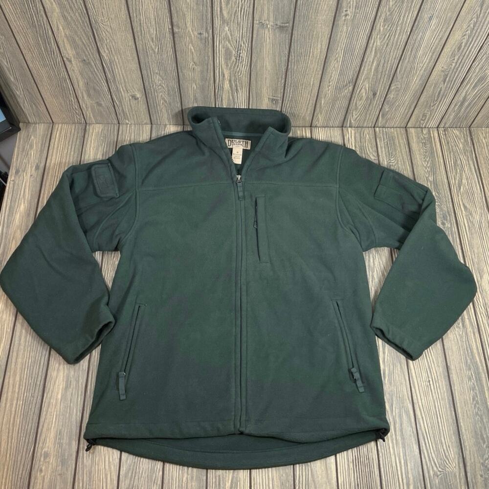 Duluth Trading Co Men Fleece Jacket Heavyweight Workwear Sz M Green Arm Pockets‎